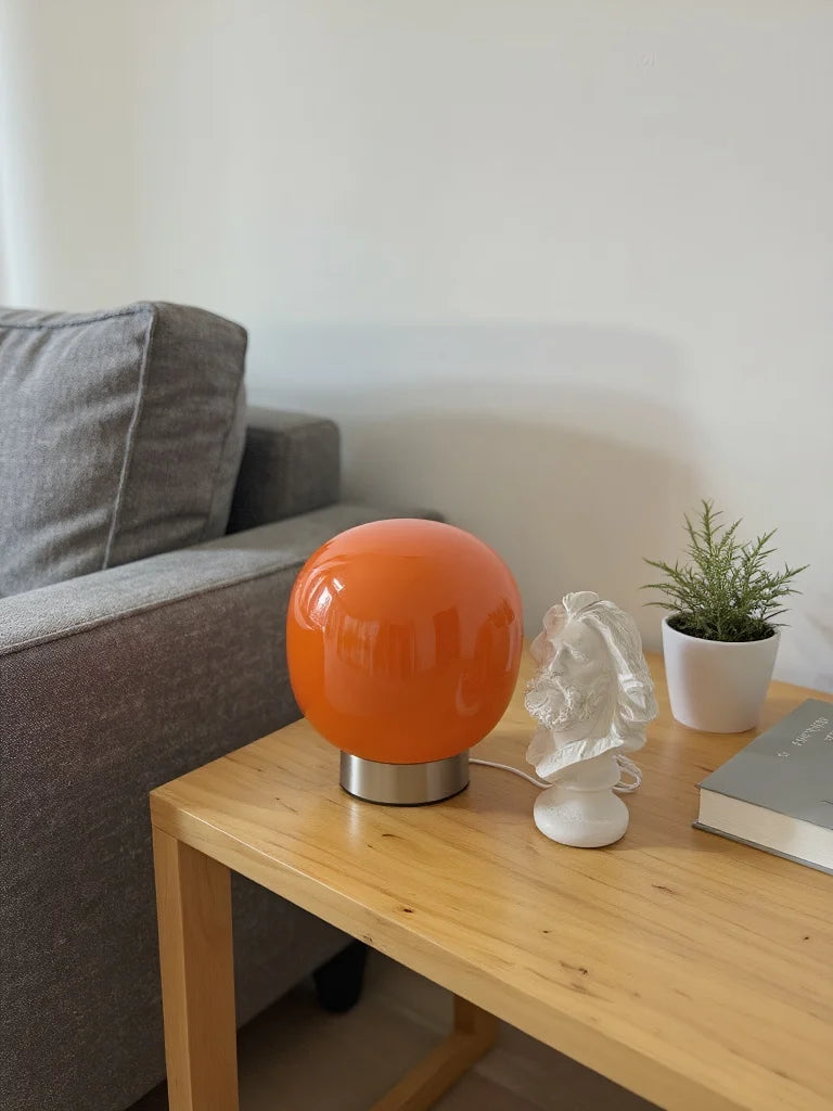 Artisan Macaron Series: Warm Glass Table Light Orbital Soft-Light Glass Desk Lamp