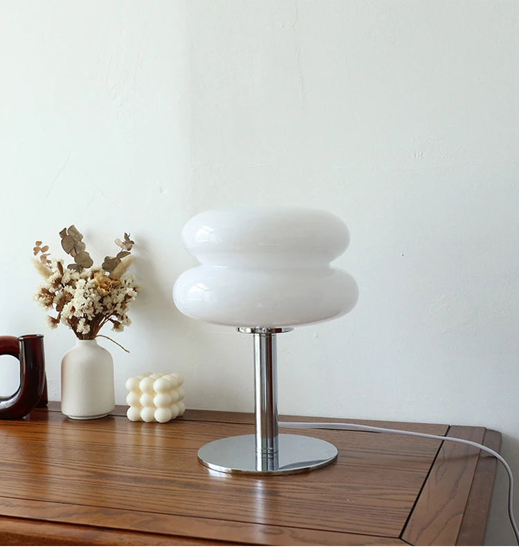Soft Glow Eye-Care Night Light | Macaron Edition Tri-Tone Harmony: Protective Glass Bedside Lamp