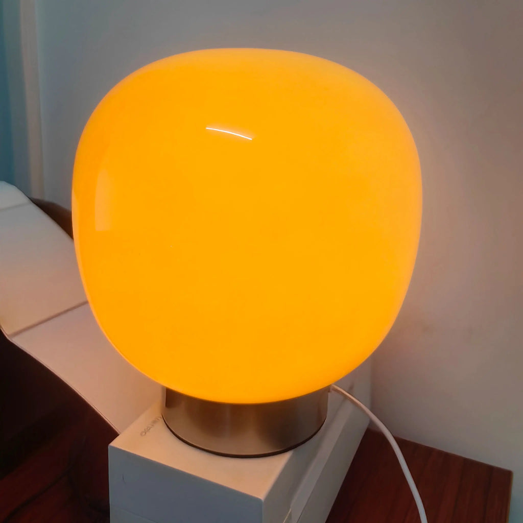 Artisan Macaron Series: Warm Glass Table Light Orbital Soft-Light Glass Desk Lamp