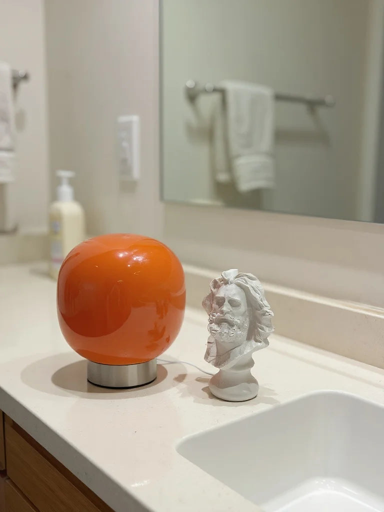 Artisan Macaron Series: Warm Glass Table Light Orbital Soft-Light Glass Desk Lamp