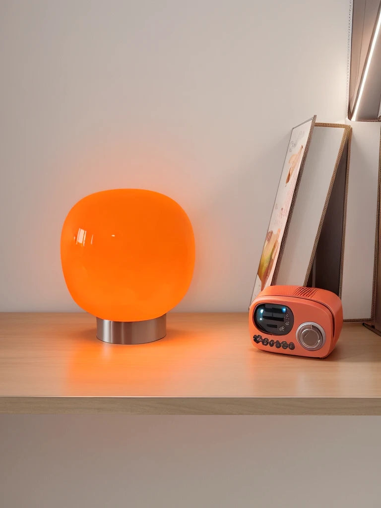 Artisan Macaron Series: Warm Glass Table Light Orbital Soft-Light Glass Desk Lamp