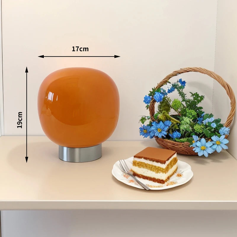 Artisan Macaron Series: Warm Glass Table Light Orbital Soft-Light Glass Desk Lamp