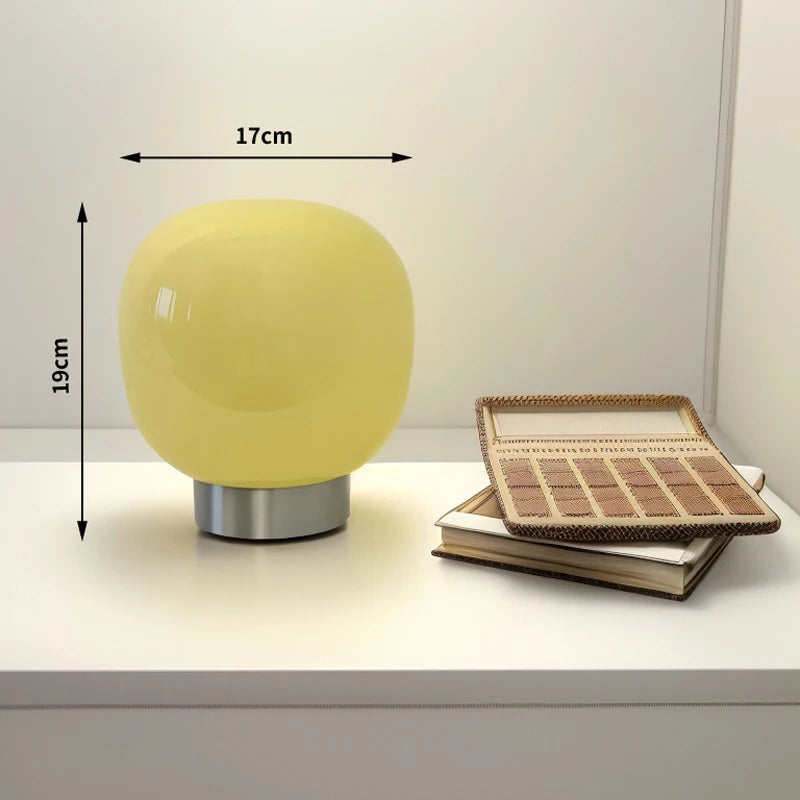 Artisan Macaron Series: Warm Glass Table Light Orbital Soft-Light Glass Desk Lamp